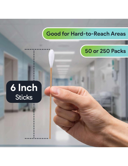 Bastones de Algodón Biodegradables FifthPulse - 50 Unidades 15.24 cm