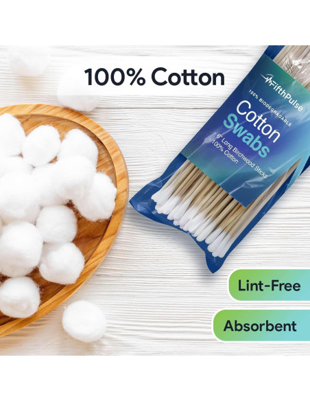 Bastones de Algodón Biodegradables FifthPulse - 50 Unidades 15.24 cm