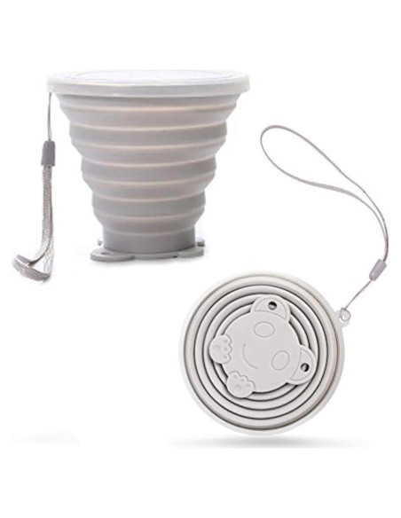 Taza de Viaje Plegable Sailupxinyuan 270ml Silicona Gris