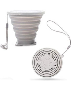 Taza de Viaje Plegable Sailupxinyuan 270ml Silicona Gris 2