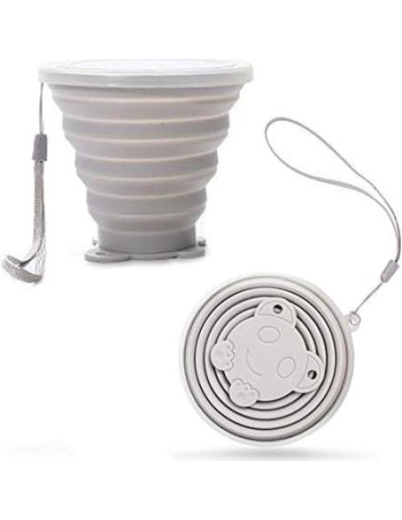 Taza de Viaje Plegable Sailupxinyuan 270ml Silicona Gris