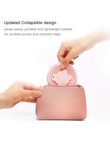 Taza de Viaje Plegable Sailupxinyuan 270ml Silicona Gris