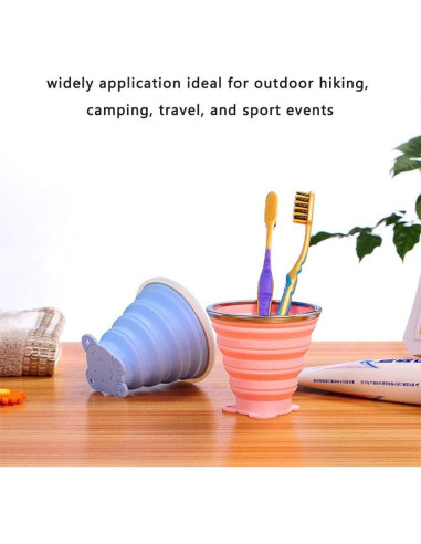 Taza de Viaje Plegable Sailupxinyuan 270ml Silicona Gris