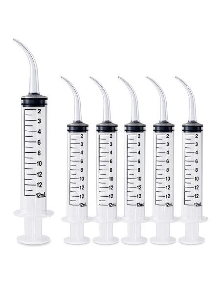Jeringas de Irrigación Curvada 12cc Genco Dental - Paquete de 6