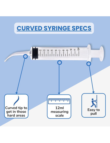 Jeringas de Irrigación Curvada 12cc Genco Dental - Paquete de 6