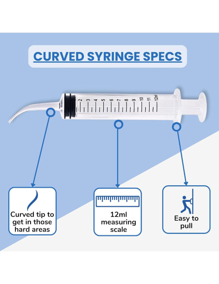 Jeringas de Irrigación Curvada 12cc Genco Dental - Paquete de 6