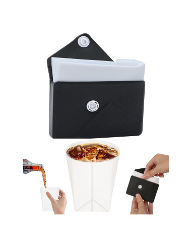 Taza Plegable aeloer 2025 Silicona 250ml Negra Compacta