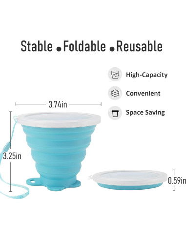 Taza Plegable de Silicona JBER 260 ml 4 Colores para Viaje