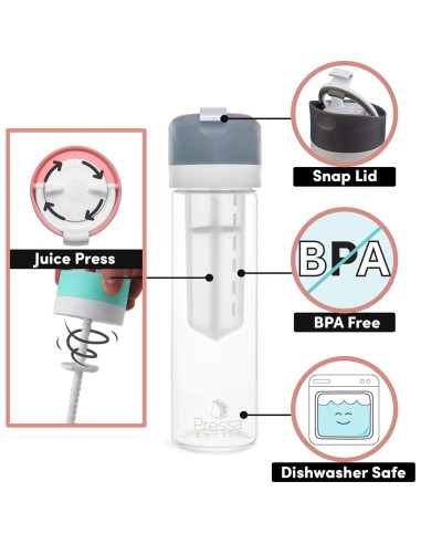 Botella Infusora de Agua Pressa 710 ml Libre de BPA