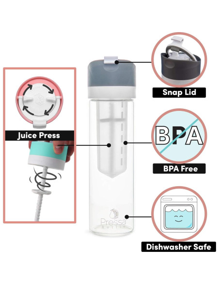 Botella Infusora de Agua Pressa 710 ml Libre de BPA