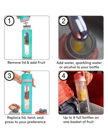 Botella Infusora de Agua Pressa 710 ml Libre de BPA