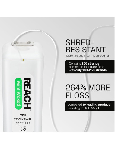 Hilo Dental Cerado REACH Menta 182.88 m Paquete de 6
