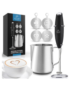 Conjunto Espumador de Leche Zulay Kitchen 350ml - Negro