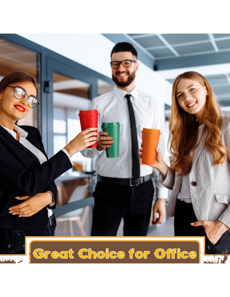 Skylety 24 Tazas de Café Reutilizables 480 ml con Tapas Multicolor