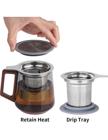 Infusor de Té Vaincre de Acero Inoxidable con Tapa - Malla Fina