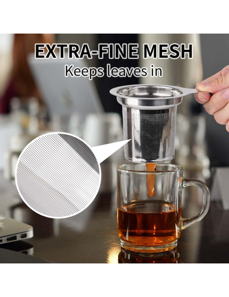 Infusor de Té Vaincre de Acero Inoxidable con Tapa - Malla Fina