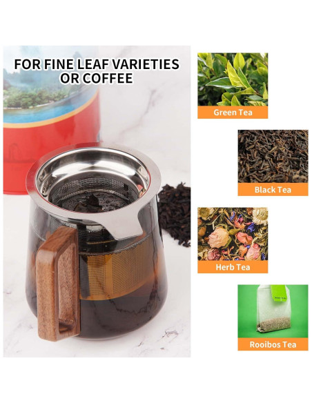 Infusor de Té Vaincre de Acero Inoxidable con Tapa - Malla Fina