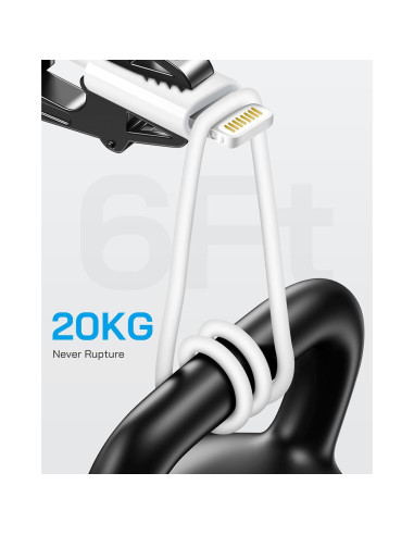 Cargador Lightning Juusmart 4-Pack 6 pies USB MFi para iPhone