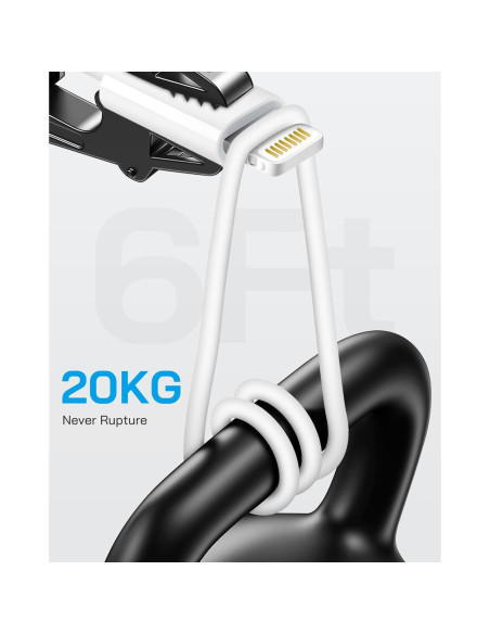 Cargador Lightning Juusmart 4-Pack 6 pies USB MFi para iPhone