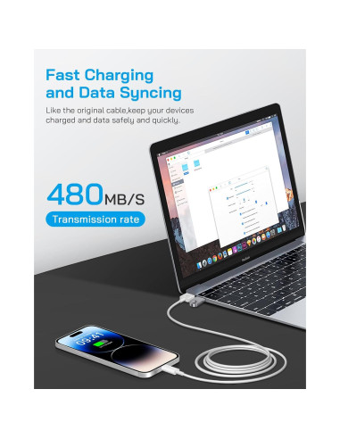 Cargador Lightning Juusmart 4-Pack 6 pies USB MFi para iPhone