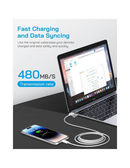 Cargador Lightning Juusmart 4-Pack 6 pies USB MFi para iPhone