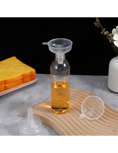 4 Mini Embudos de Plástico Transparente 5.5cm Grado Alimenticio