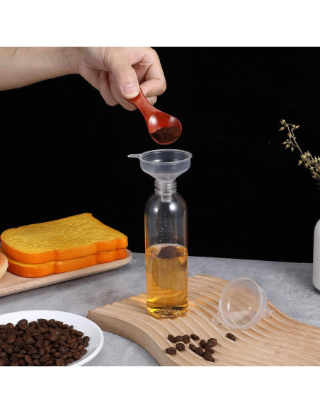 4 Mini Embudos de Plástico Transparente 5.5cm Grado Alimenticio