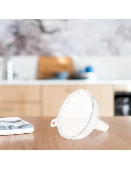 4 Mini Embudos de Plástico Transparente 5.5cm Grado Alimenticio