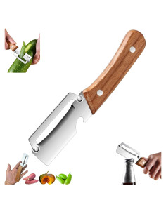 Pelador de Verduras PMDYBY con Mango de Madera y Cuchilla de Acero Inoxidable