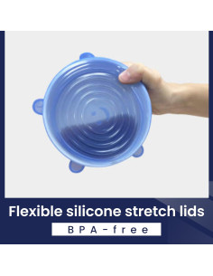 Tapas de Silicona Estirables Gadgetime USA - 6 Piezas 2