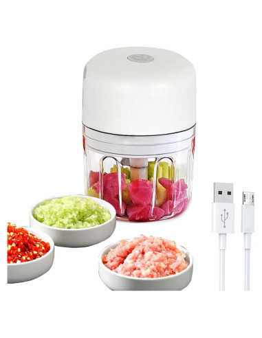 Picador Eléctrico Inalámbrico 250ml Genérico - Cuchillas Acero Inox