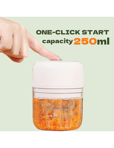 Picador Eléctrico Inalámbrico 250ml Genérico - Cuchillas Acero Inox