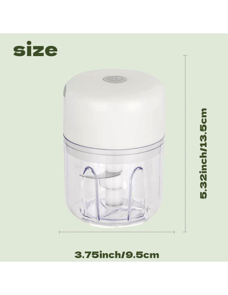 Picador Eléctrico Inalámbrico 250ml Genérico - Cuchillas Acero Inox