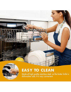 Cuchillo para Untar Mantequilla Houkiper, Acero Inoxidable, 2 Piezas 2