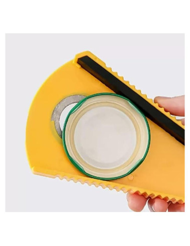 Abridor de Tarros Multifuncional HoneyHu Amarillo 5 en 1
