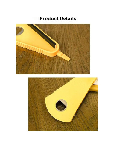 Abridor de Tarros Multifuncional HoneyHu Amarillo 5 en 1
