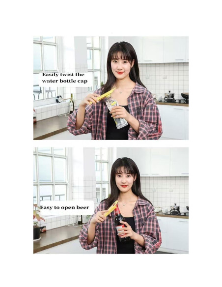 Abridor de Tarros Multifuncional HoneyHu Amarillo 5 en 1