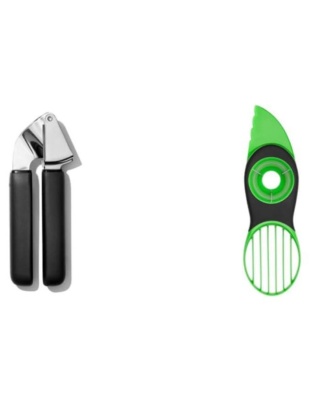 Prensa de Ajo OXO Good Grips 3 en 1 Cortador de Aguacate Verde
