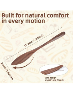 Juego de 3 cuchillos para mantequilla NierNika de madera de nogal 2