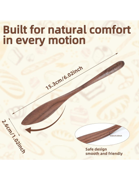 Juego de 3 cuchillos para mantequilla NierNika de madera de nogal