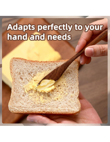 Juego de 3 cuchillos para mantequilla NierNika de madera de nogal