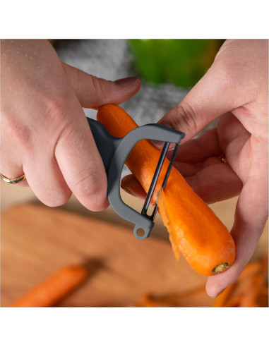 Juego de Peladores Suizos Kuhn Rikon - 2 Piezas, Gris y Blanco