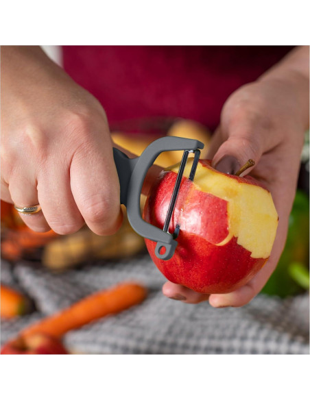 Juego de Peladores Suizos Kuhn Rikon - 2 Piezas, Gris y Blanco