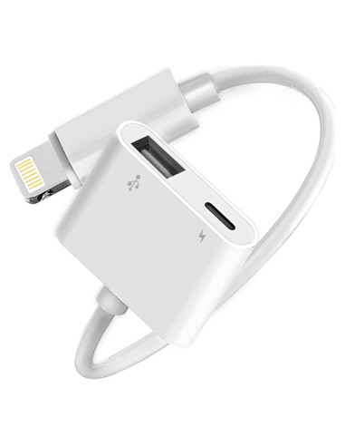 Adaptador de Cámara Lightning a USB Microwoo con Carga