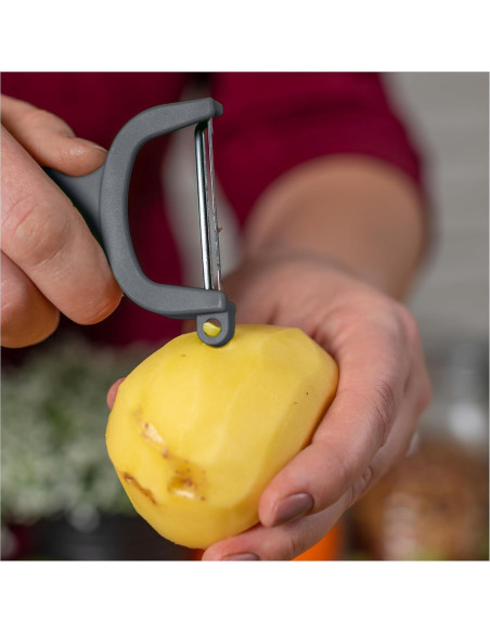 Juego de Peladores Suizos Kuhn Rikon - 2 Piezas, Gris y Blanco