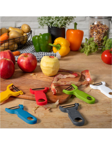 Juego de Peladores Suizos Kuhn Rikon - 2 Piezas, Gris y Blanco