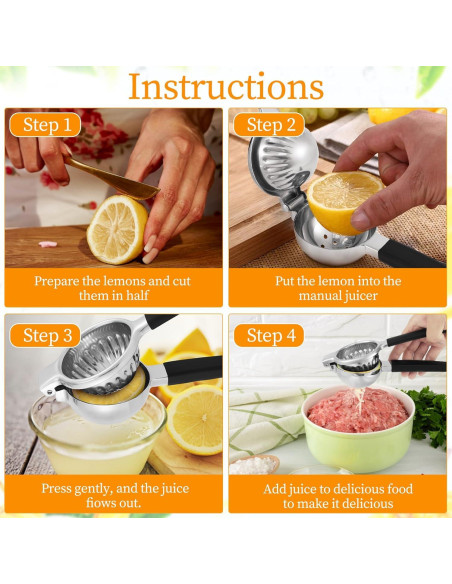 Exprimidor Manual de Limón YMKWZ de Acero Inoxidable 304