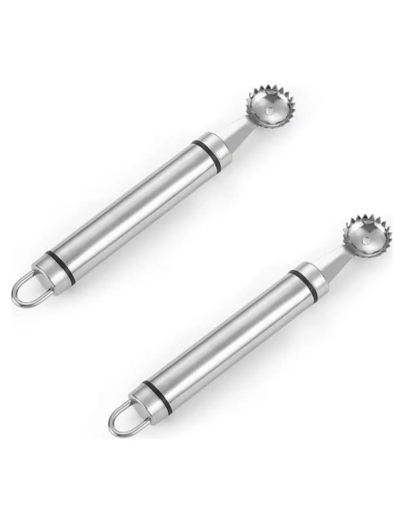 Juego de 2 Huller de Fresa Tnyvm Acero Inoxidable 9g