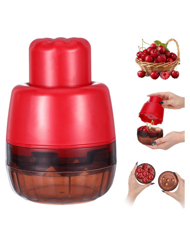 Removedor de Huesos de Cereza 7 en 1 Rojo - Herramienta Multifuncional