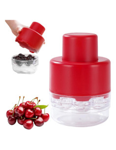 Deshuesador de Cerezas XuYelora Rojo, 7 Agujeros, ABS